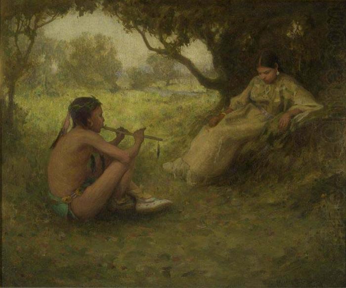 Eanger Irving Couse Lovers  Indian Love Song china oil painting image